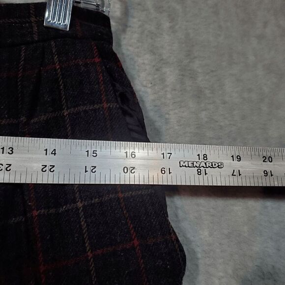 Pendleton Pants Womens 12 Black Plaid Dress Wool Classic Fit Flat Front Vintage - Picture 3 of 9